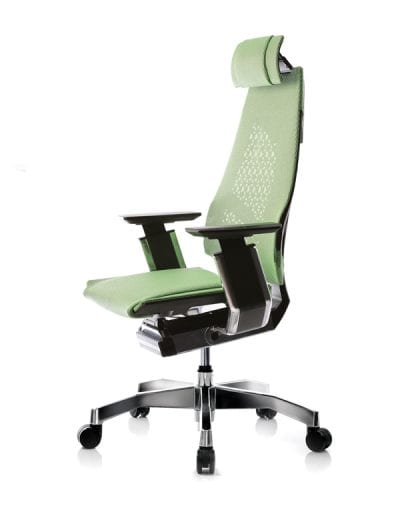 Fully adjustable designer operators chair with mesh fabric, head rest and height adjustable arms