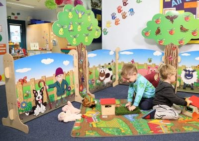 Early Years Nursery illustrated farm themed floor standing divider panels
