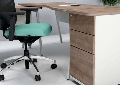 Teaching 3 drawer lockable pedestal with matching desk, side table and fully adjustable operator chair
