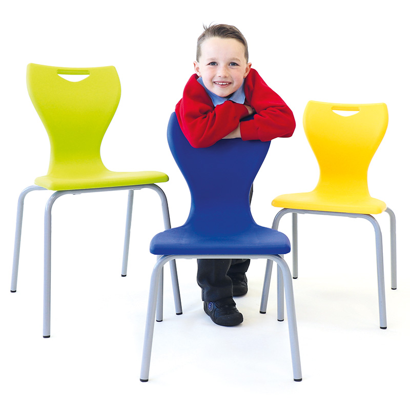 Tick Solutions Chairs Stool Fade In Photograph of three Rockit stools set at different heights, one red, one black and one white