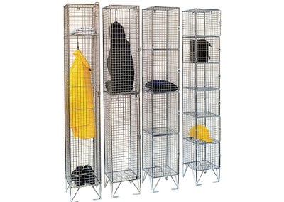 Freestanding mesh lockers in a range of locker size options