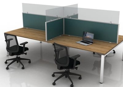 Made to measure clear hygienic protection screens that fit to existing desktop screens