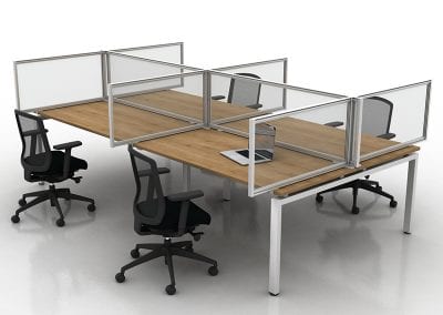 Easy fit modular clear hygienic protection screens for desktops
