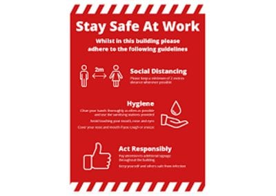 Covid-19 Stay Safe At Work poster