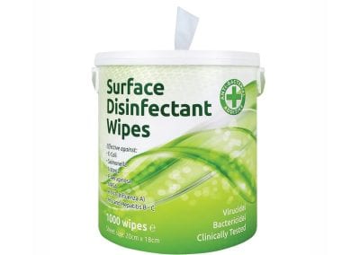 1000 Surface Disinfectant Wipes dispenser tub