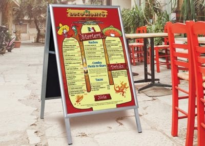 Folding metal poster pavement sign