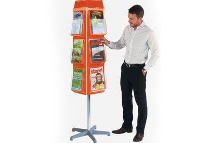 Freestanding revolving literature display unit