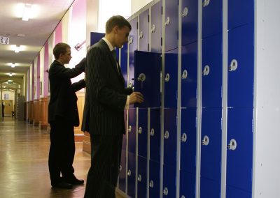 Colour coded metal key locking storage lockers for schools, workplaces and sports clubs