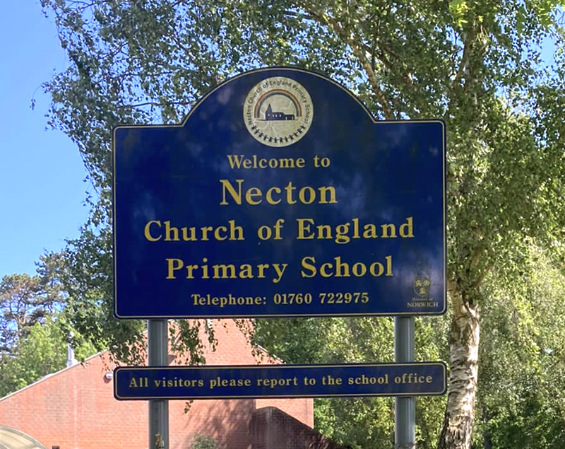 Necton School Sign